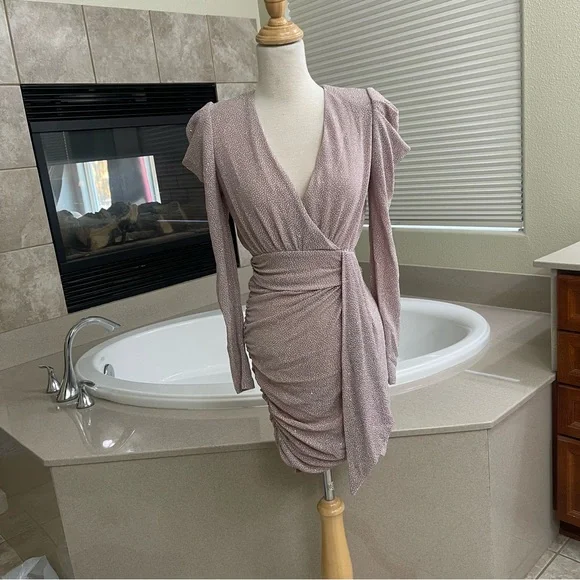 aqua metallic faux wrap dress Aqua Women's Metallic Print Faux Wrap Dress - 100% Exclusive - Multi